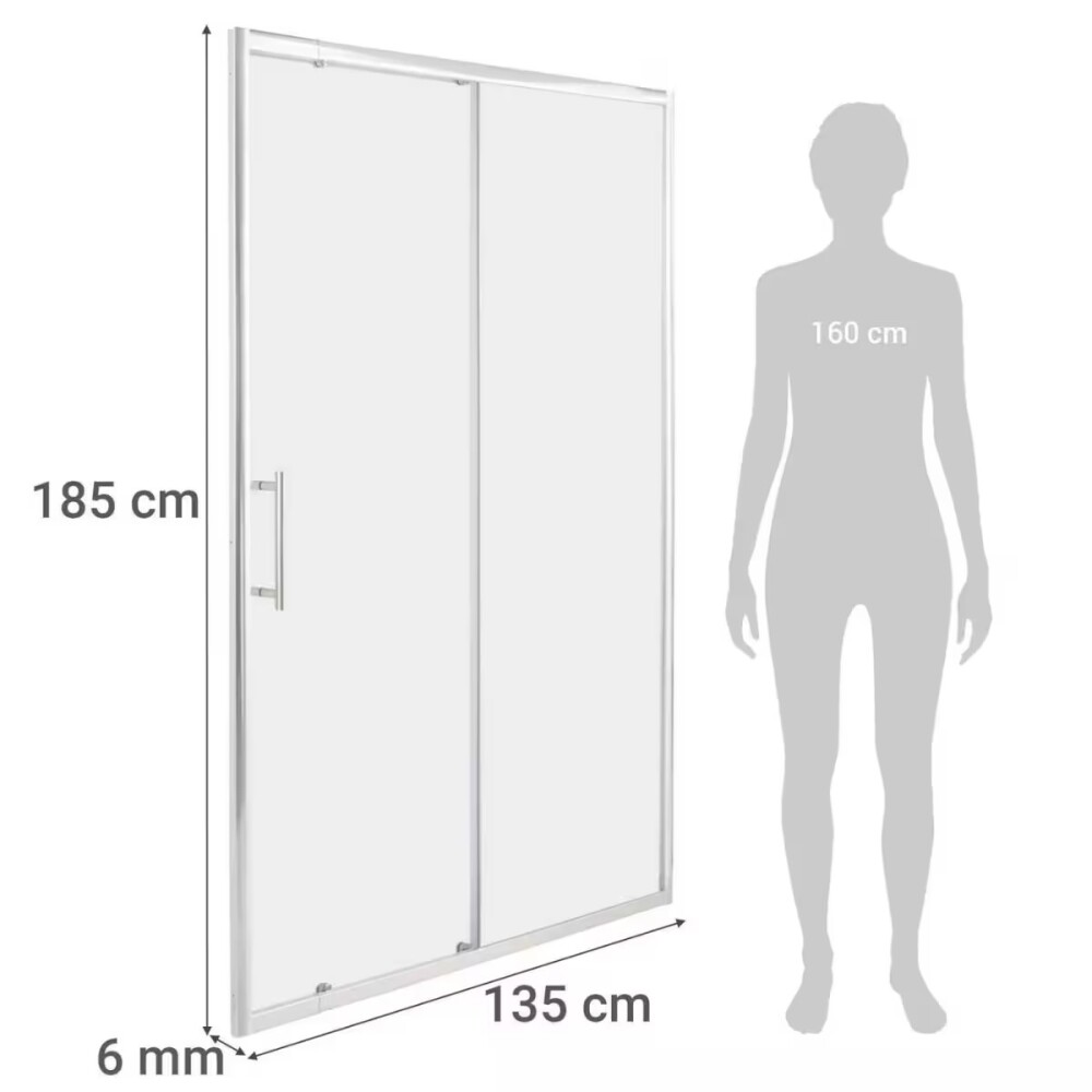 Mampara de vidrio regulable 120-134 cm Mampara De Vidrio Regulable 120-134 Cm