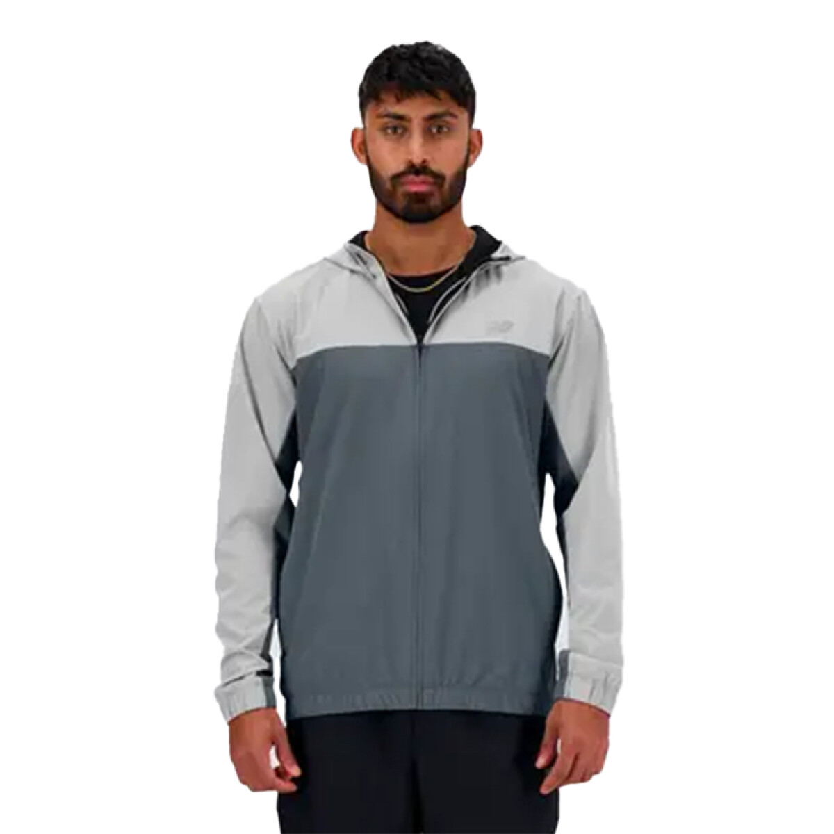 Campera New Balane Woven Full Zip - Gris 