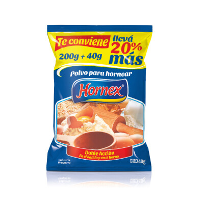 Polvo De Hornear Hornex 240g Polvo Hornear Hornex 200g