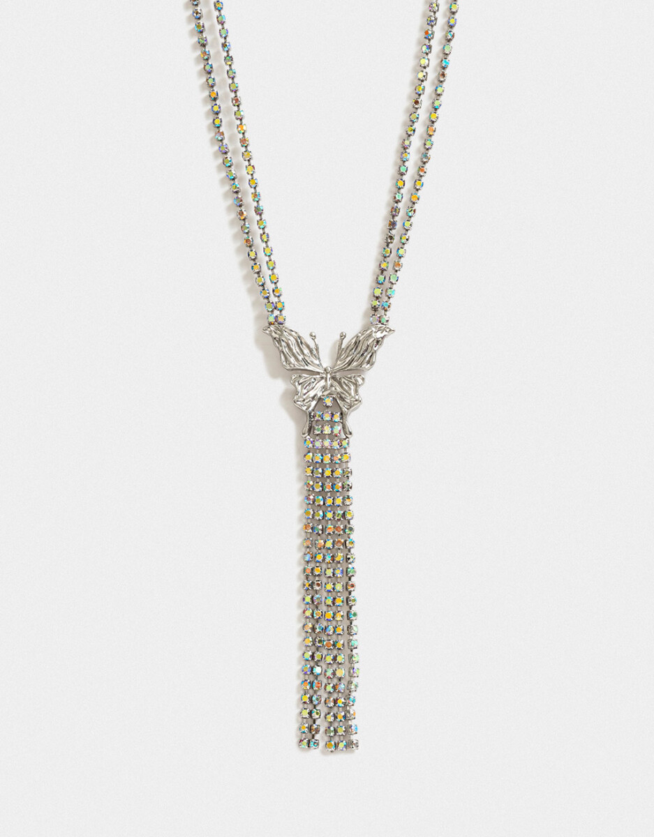 Collar Largo Strass Mariposas 