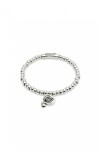 PULSERA DE BOLAS BAÑADAS EN PLATA DE LEY CON CRISTAL NEGRO Pulsera