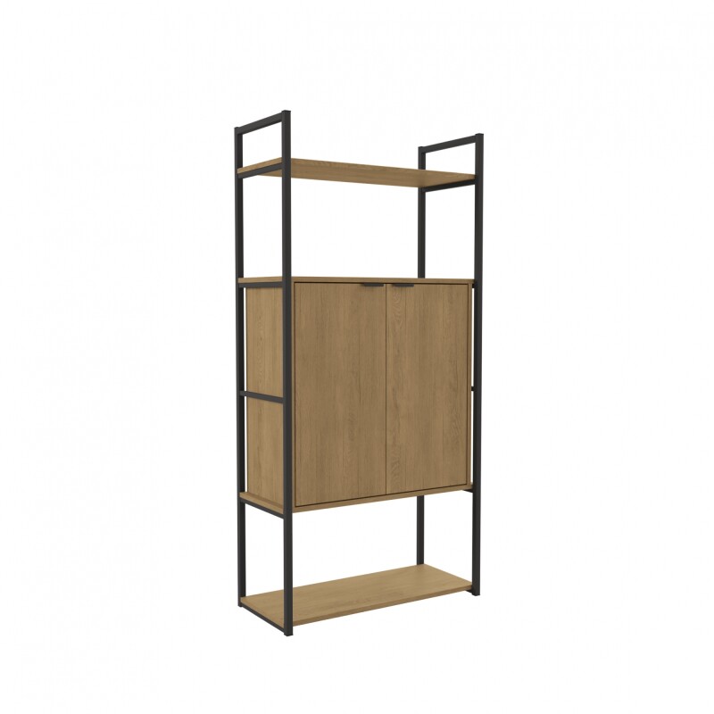 Estanteria 2 puertas abajo / 2 Estantes Miel y Negro Estanteria 2 puertas abajo / 2 Estantes Miel y Negro