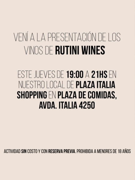 Degustación Rutini 6/11 Degustación Rutini 6/11