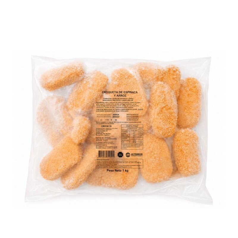 CROQUETA DE ARROZ Y ESPINACA 1KG CROQUETA DE ARROZ Y ESPINACA 1KG