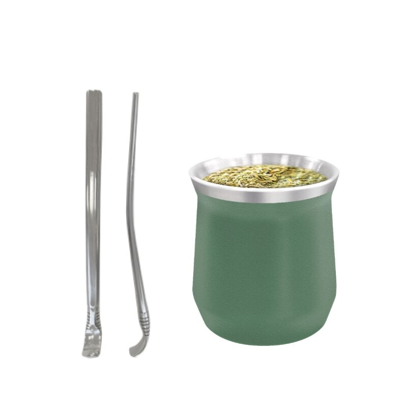 MVS Mate De Ac. Inox. 140 Ml Con Bombilla Incluida Hudson - Verde