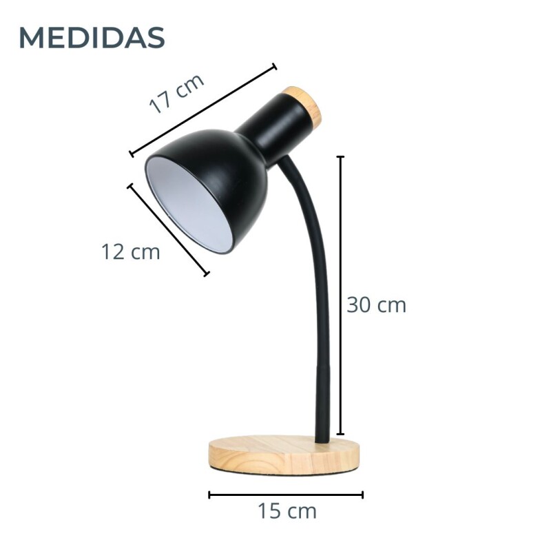 Lampara Mesa Escritorio Nórdica Metal Madera Flexible Lampara Mesa Escritorio Nórdica Metal Madera Flexible