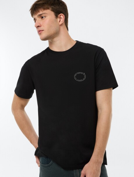 CAMISETA MANGA CORTA CON ESTAMPA NEGRO