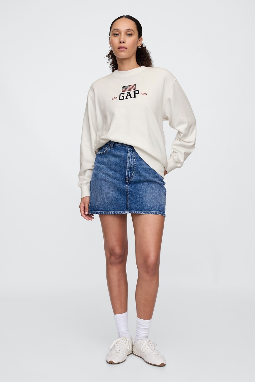 Buzo Deportivo Sin Felpa Logo Gap Mujer New Off White Opt1