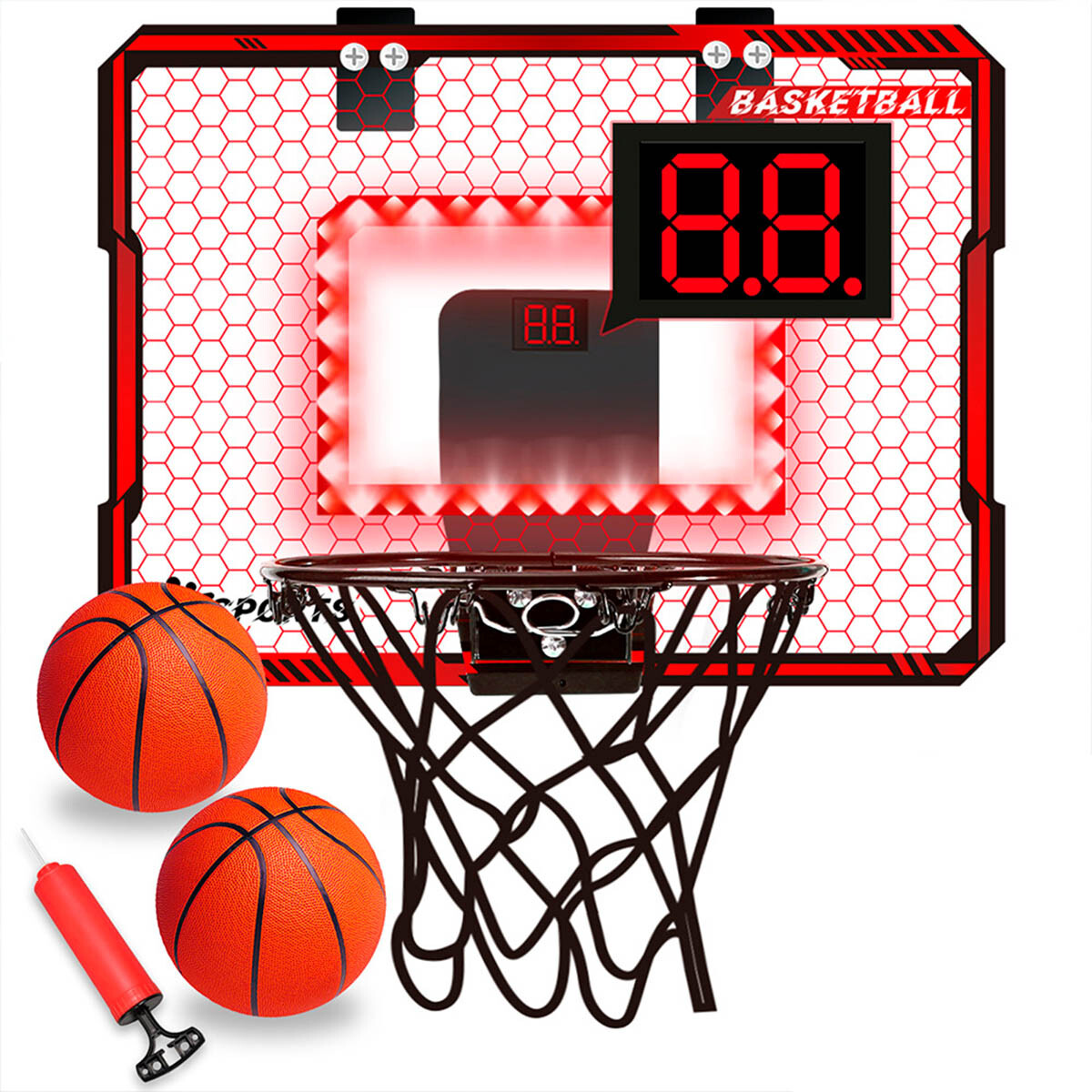 Tablero Basket C/contador Luz Led Portátil + Pelota 