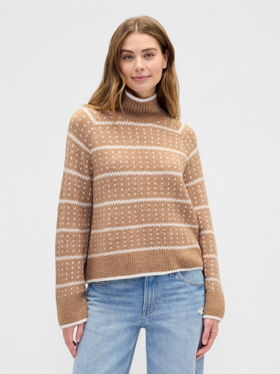 Buzo Polera Fairisle Mujer - Camel Hair 
