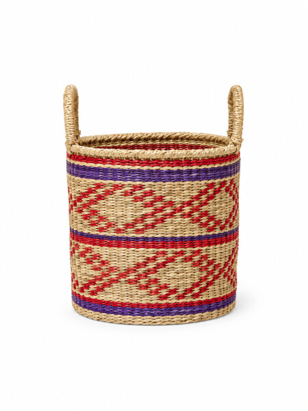 CESTO DE YUTE MULTICOLOR