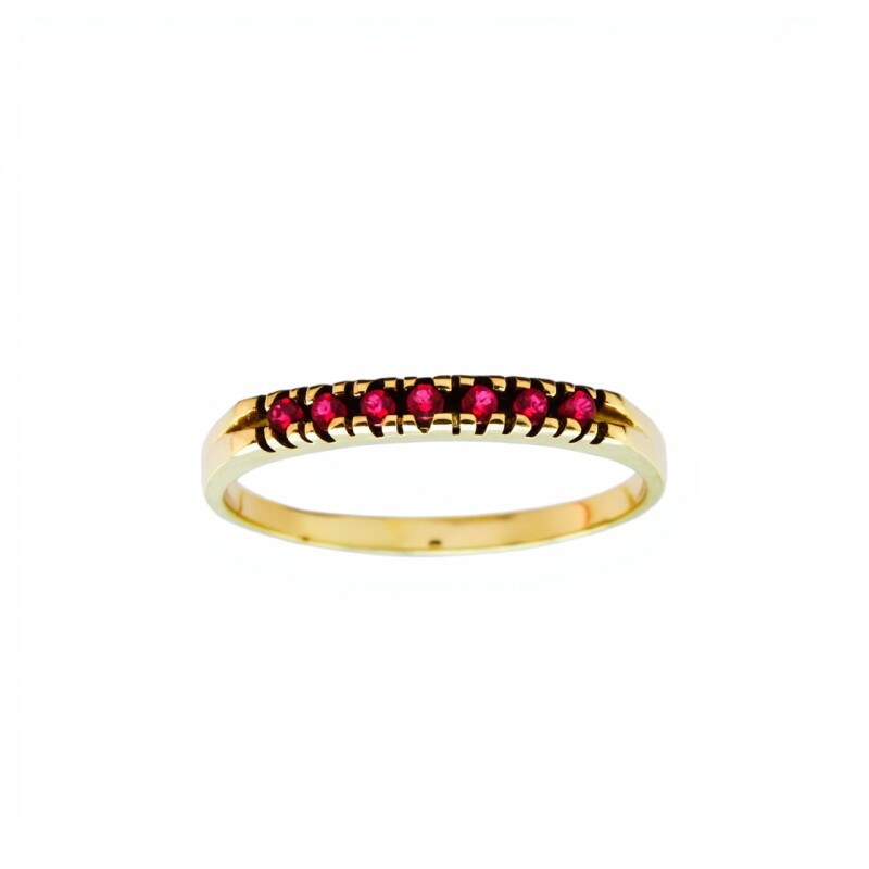 Anillo Vera-Oro Bajo-Piedra Rubi-AN8139 conpiedra