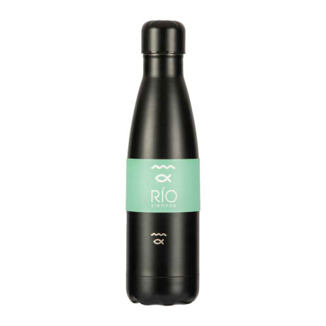 Botella Río 600ml Doble Pared Acero Inoxidable NEGRO