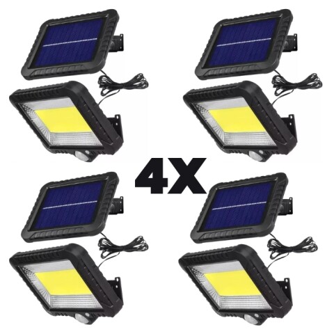 Foco Led Panel Solar 4 Unidades -sensor Movimiento Control Foco Led Panel Solar 4 Unidades -sensor Movimiento Control