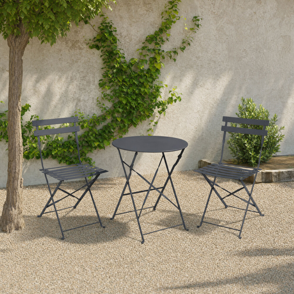 SET DE TERRAZA ACERO GRIS LAOS