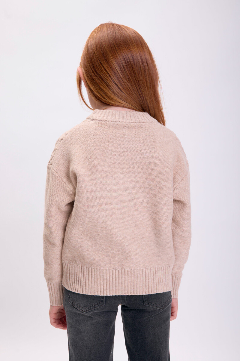 Buzo tejido fantasía Beige