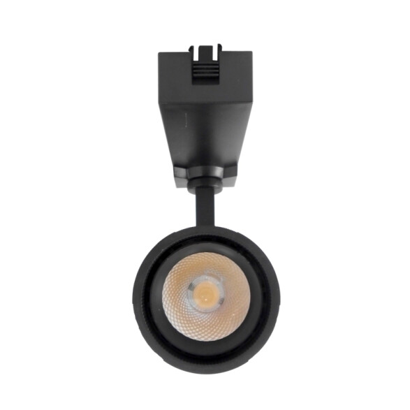 Spot cilíndrico LED para riel de 3 vías, color negro NV0138