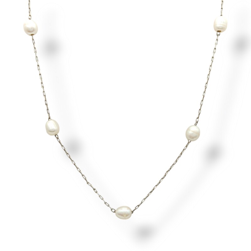 Cadena collar de perlas -Plata 925-Perlas de rio-CD3443 conperla