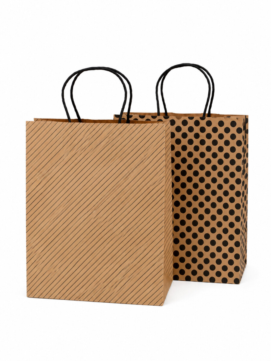 BOLSA PAPEL KRAFT SET X 2 - NEGRO 
