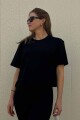 Polo Cotton Boxy Tee Mujer Black