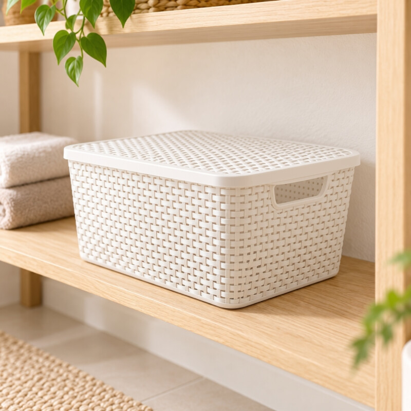 Set x3 Caja ratán 20 lts BLANCO