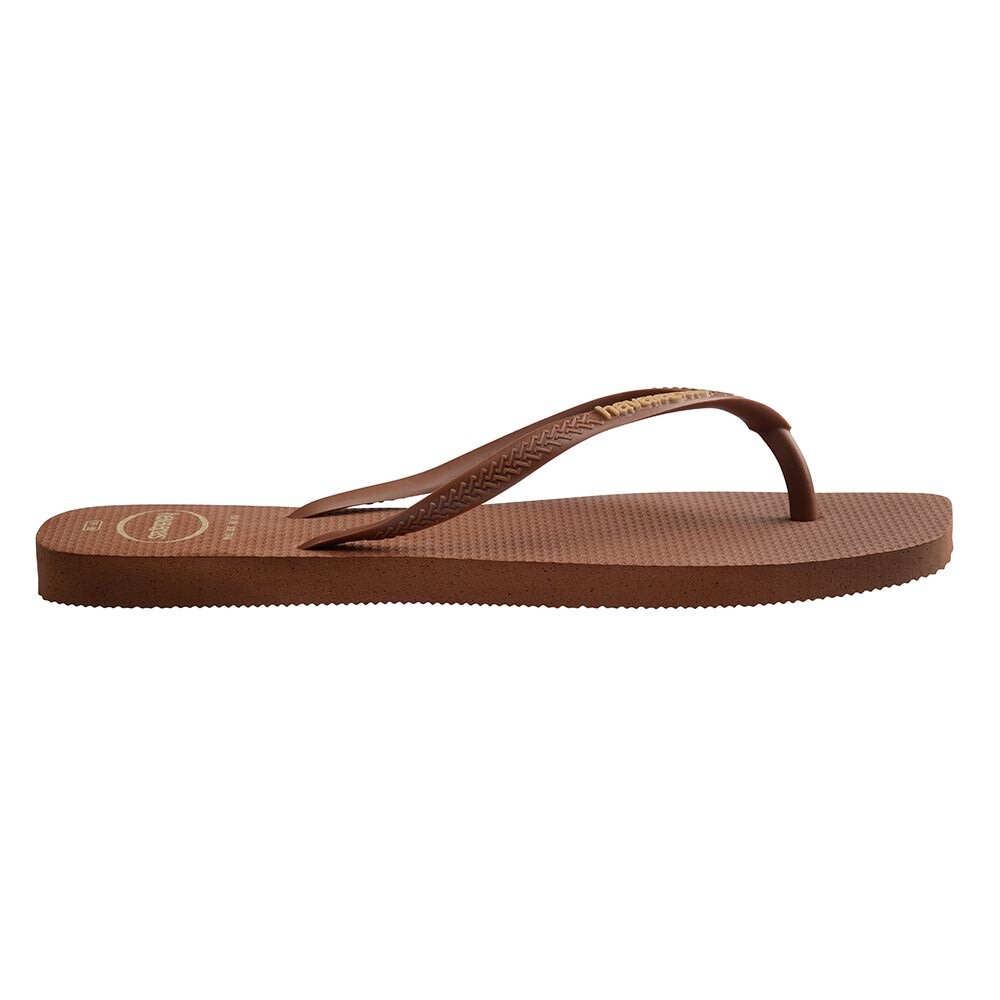 Sandalias Havaianas Slim Square Logo Pop Up Mujer Naranja Oscuro