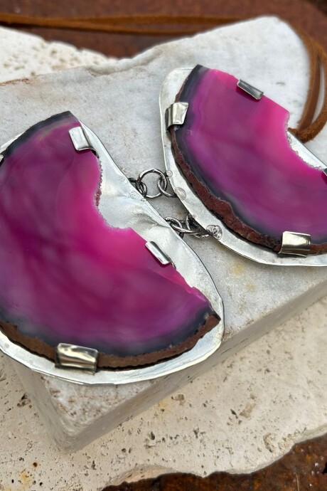 Cracked Necklace Fucsia