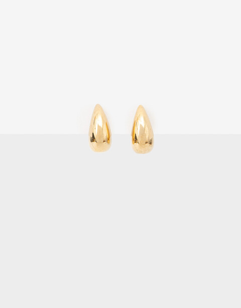Aros Pasantes Metal Aros Pasantes De Acero Gota - Dorado