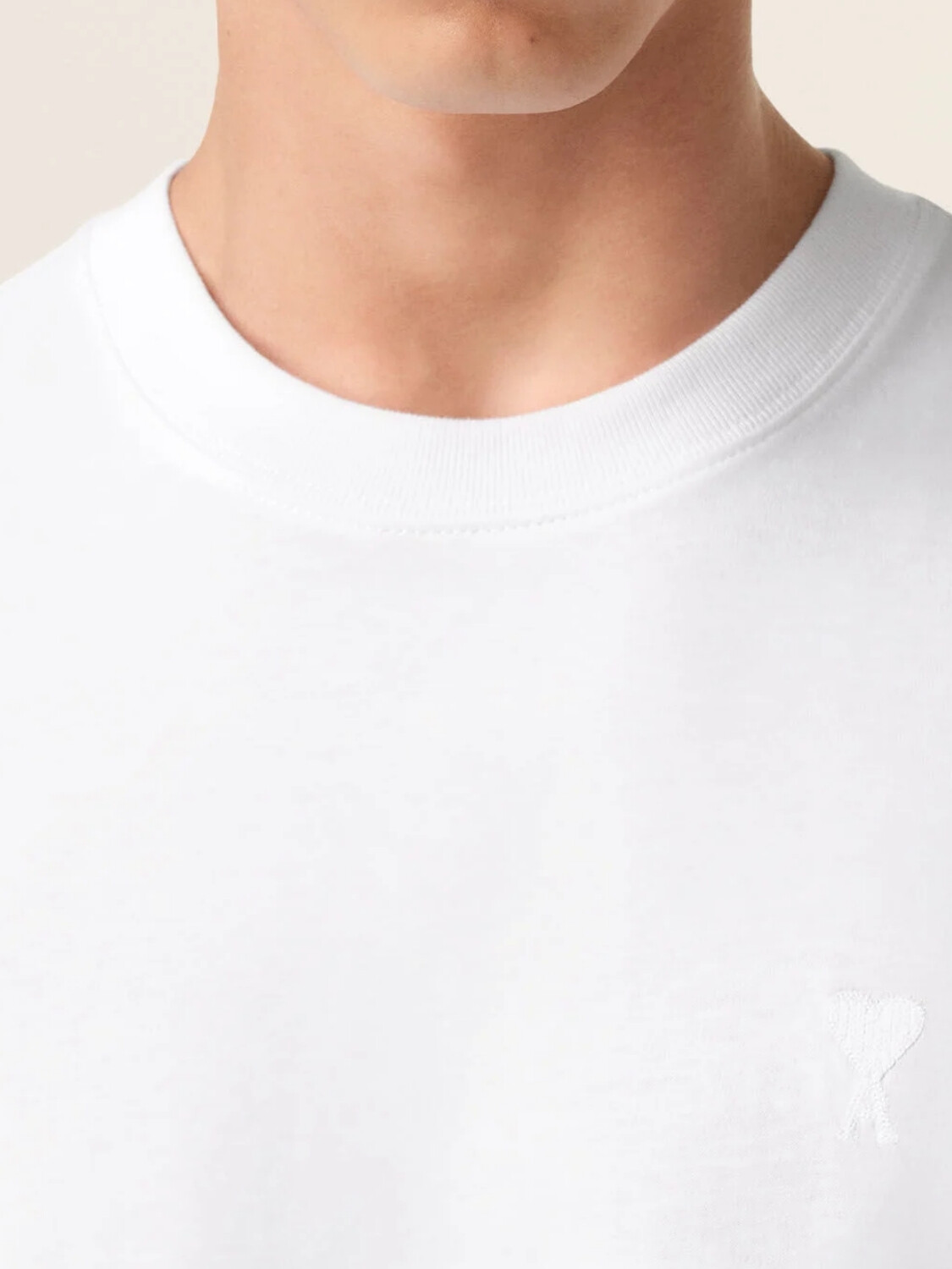 AMI PARIS - Camiseta Cuore de Algodón Blanco