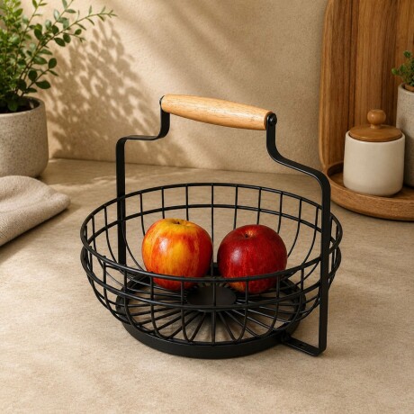 Frutera Metálica Mango Madera Largo 27cm x Alto 25cm Frutera Metálica Mango Madera Largo 27cm x Alto 25cm