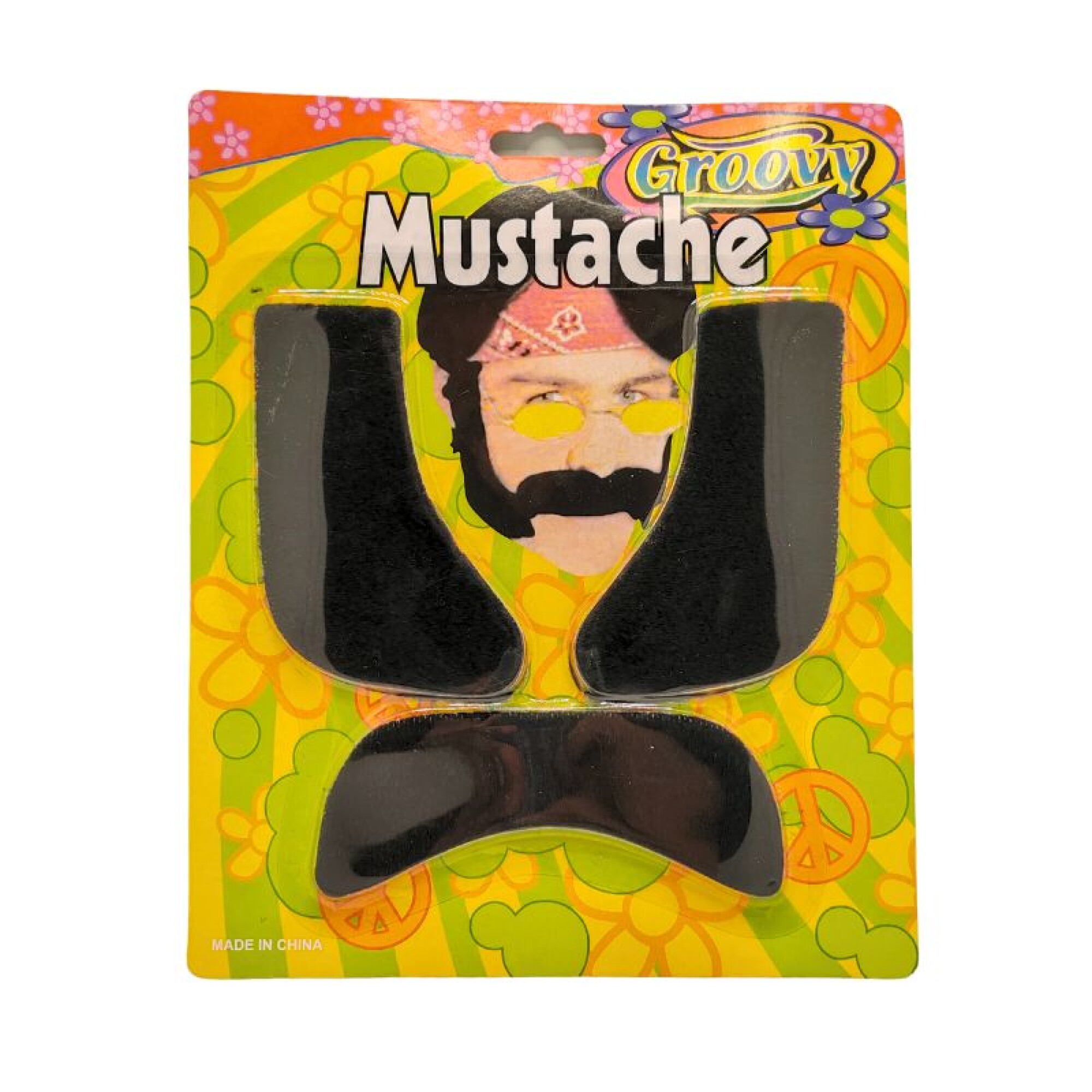 Bigote Y Patillas Negras Estilo Hippie Para Disfraz De Años 70