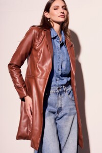 Trench Cuero Vegano Marron