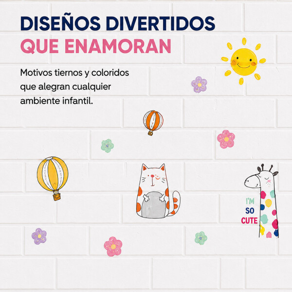 Revestimiento Autoadhesivo Pared Infantil X40 Calidad Variante Animales
