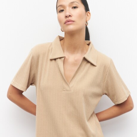 REMERA POLO Beige Melange