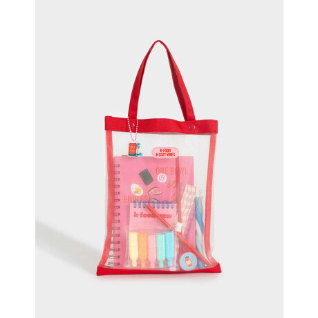 Set De Librería En Bolsa De Mesh Combinacion Multicolor