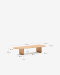 Mesa de centro Pirita de madera maciza de roble con acabado natural 146 x 56,5 cm FSC 100%