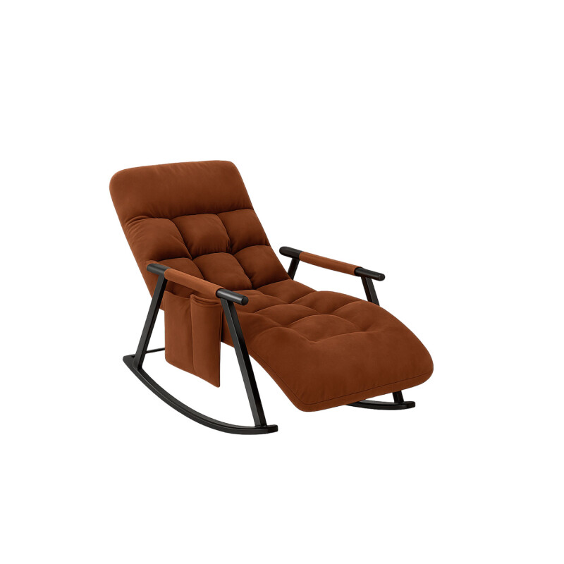 Sillón Reposera Lumax Mecedora Respaldo bolsillo Ajustable Marron