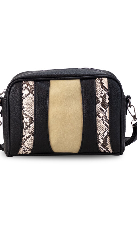 BANDOLERA SINTRA NEGRO, REPTIL, ARENA