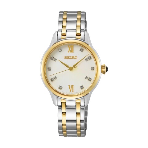 Reloj Seiko SRZ540P1 para dama con correa de acero Dorado