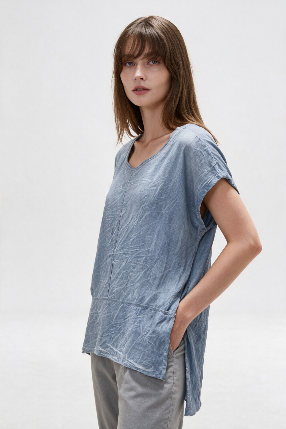 Blusa Marixa Azul Grisaceo
