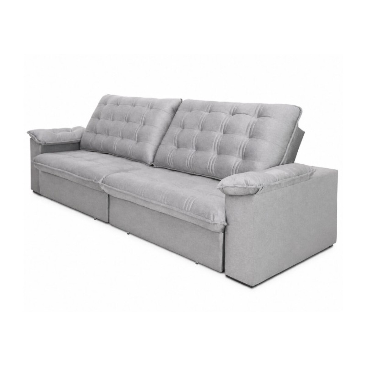 SOFA HELLEN RETRACTIL, RECLINABLE. MODELO NOBRE 3 LUGARES 2,30 LARGO. GRIS. 