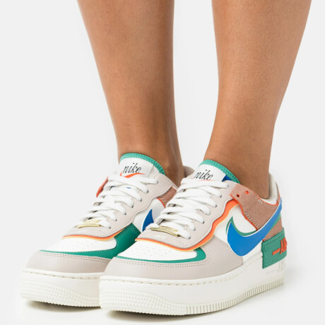Nike Air Force 1 Shadow - White/Beige/Blue — Zooko