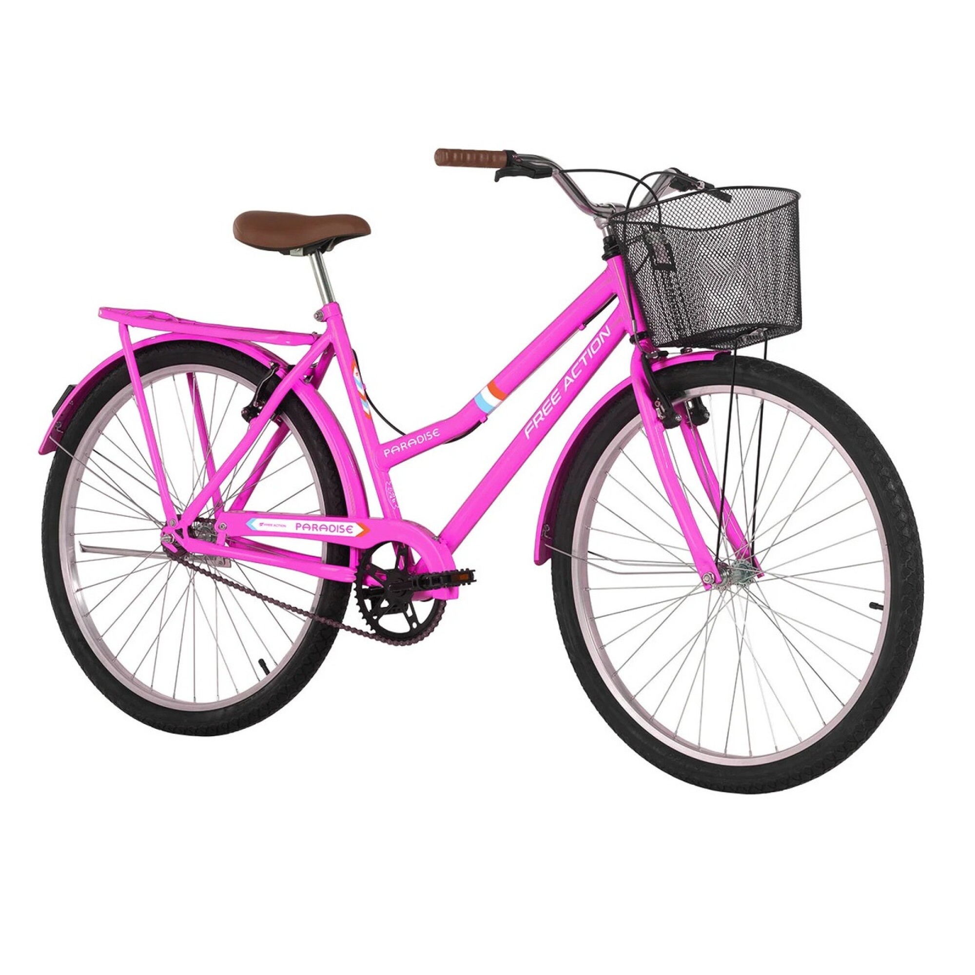 26 Rosa Bicicleta Paseo Free Action Paradise Mujer Rodado 26 Rosa 21