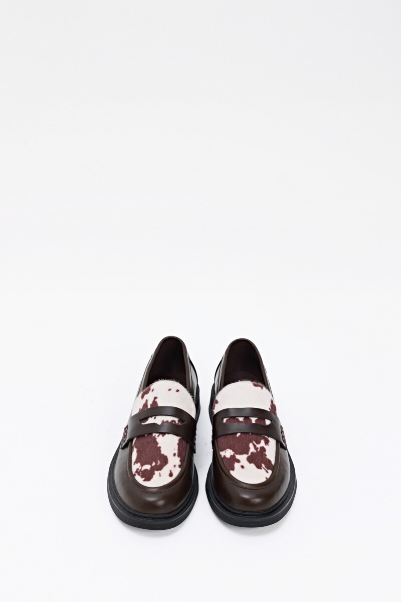 Mocasín eco-piel de vaca chocolate
