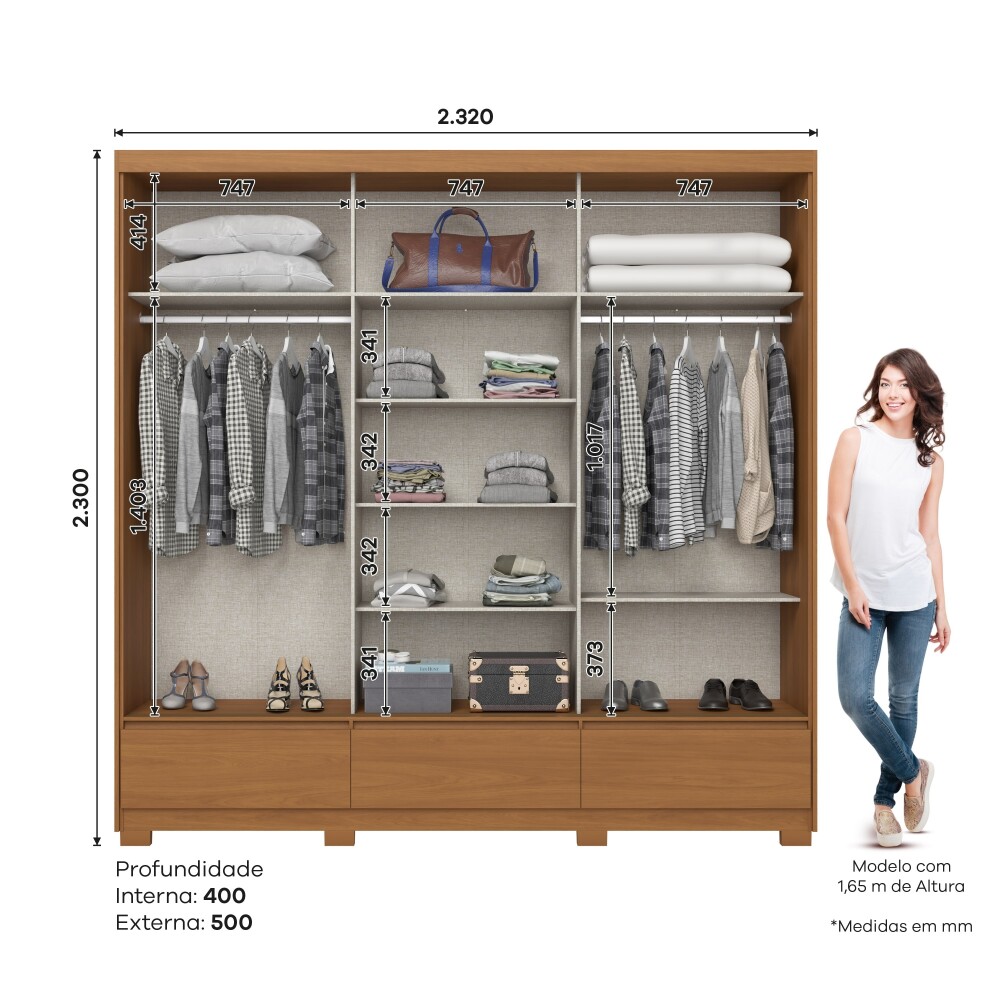 ROPERO DELVIN 3 PUERTAS 3 CAJONES CON ESPEJO GUARDARROPA CLOSET ARMARIO OFF WHITE