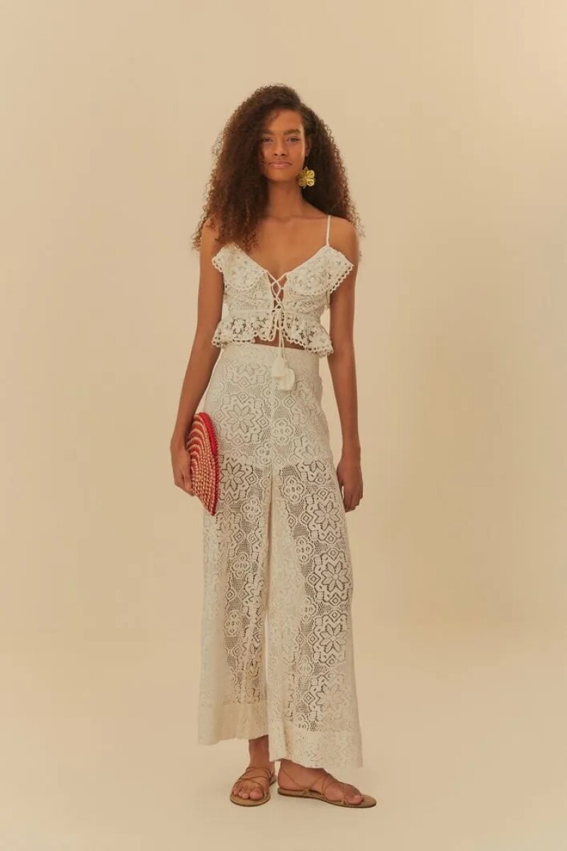 PANTALON TELA ARTESANAL Blanco