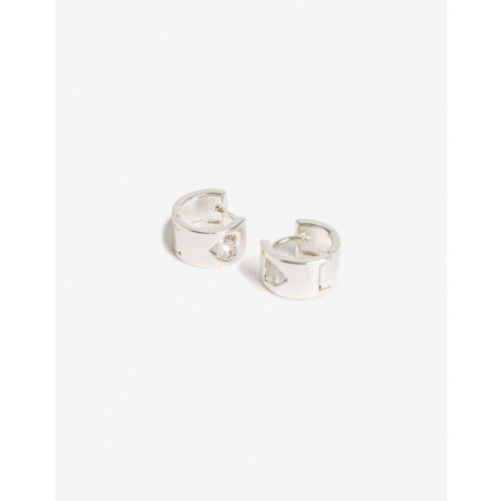 Aros Argolla Corazón Plateado