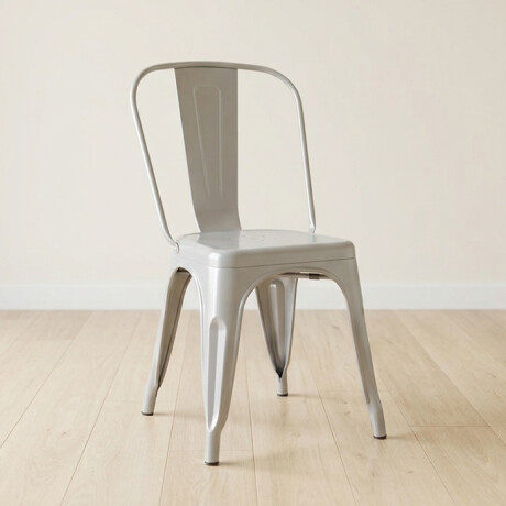 SILLA DE COMEDOR CY-20002 METAL GRIS ESTILO TOLIX