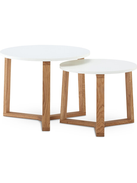 Mesas nido SVENSTRUP Ø60/50 blanco/roble Mesas nido SVENSTRUP Ø60/50 blanco/roble