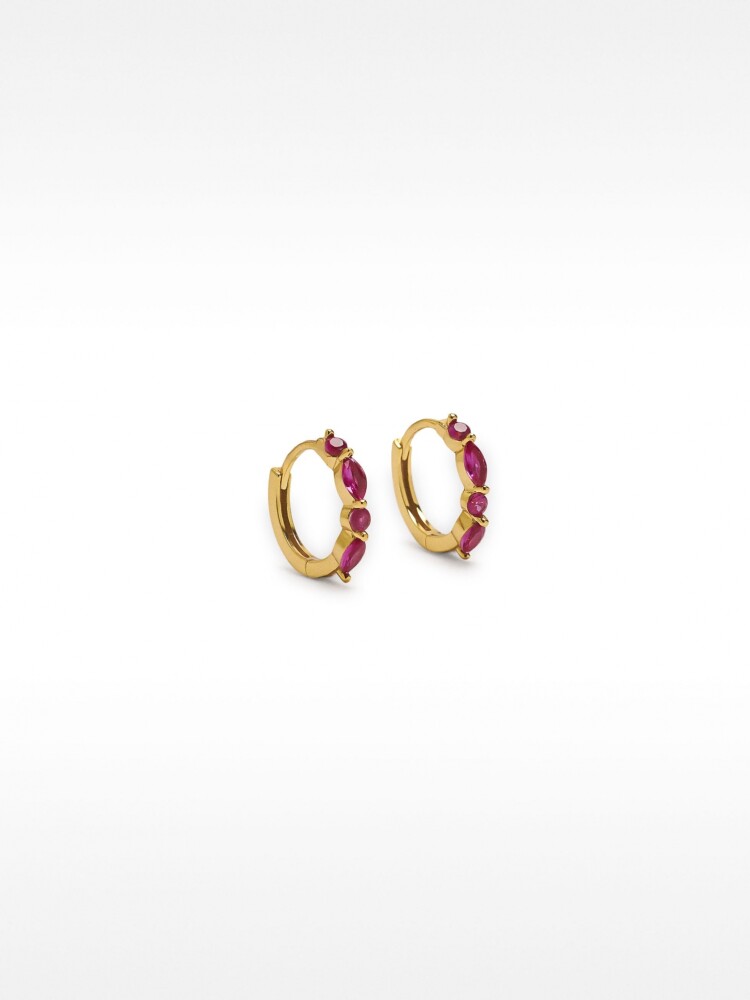 Aros Con Circonitas - Plata De Ley 925 rosa